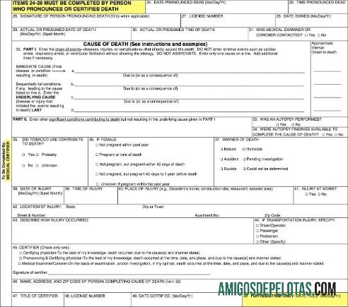 Atestado Médico de Óbito Certificado exemplo